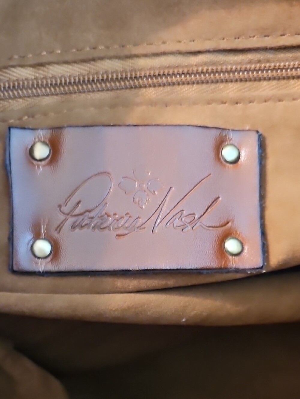 Patricia Nash Brown Leather Tote with Front Pocket - Picture 9 of 11